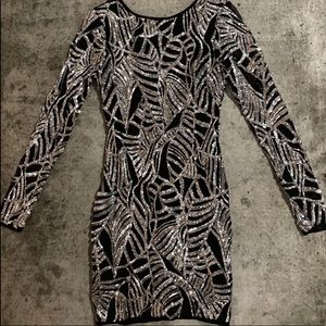 NYE Party Dress Mini with Sequin detail Size Small